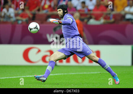 Tschechische Republik-Torhüter Petr Cech ist während der Euro 2012 Spiel zwischen Tschechien und Portugal im Nationalstadion in Warschau, Polen, 21. Juni 2012 abgebildet. Foto: Revierfoto Stockfoto