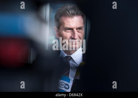 Berlin, Deutschland. 15. April 2013. CDU-zentrale erhält seine militanten für eine Generalversammlung. Kredit: Kredit: Gonçalo Silva/Alamy Live-Nachrichten. Stockfoto