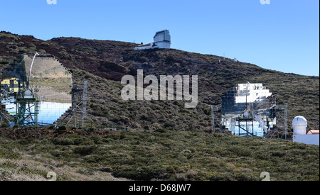 Observatorien in Los Muchachos. Das MAGIC Gamma Strahlung Telescope Array. Großen atmosphärischen Gamma-Ray Imaging Cherenkov. Stockfoto