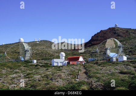 Observatorien in Los Muchachos. Das MAGIC Gamma Strahlung Telescope Array. Großen atmosphärischen Gamma-Ray Imaging Cherenkov. Stockfoto