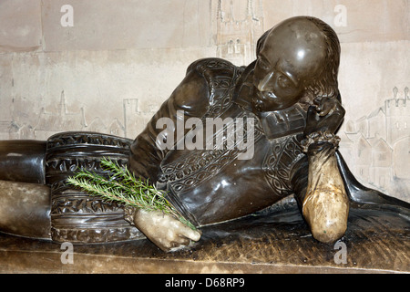 Alabaster Statue von William Shakespeare in London Southwark Cathedral Stockfoto