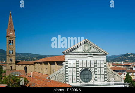 Eine Luftaufnahme von der Santa Maria Novella in Florenz, Toskana, Italien Stockfoto