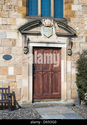 Durham Universität Eingang zum Bischof Cosin Bibliothek, Nord-Ost England UK Stockfoto