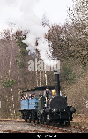 Replikat Planeten Dampfmaschine am Arbeitsplatz Beamish Museum Nord-Ost England UK Stockfoto