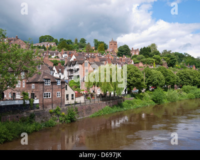 Shropshire-Markt-Stadt von Bridgnorth am Ufer des Flusses Severn Stockfoto