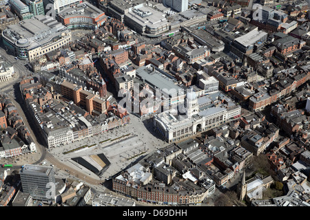 Luftaufnahme von Nottingham Stadtzentrum, Nottingham Rathaus Stockfoto