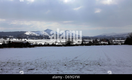 Bild/s Shropshire Hills, Frodesley und Acton Burnell bei sehr kalten und schneereichen März Wetter. Stockfoto