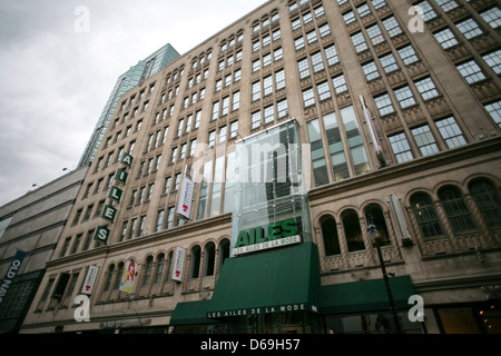 Complexe Les Ailes ist ein Einzelhandel und Bürokomplex an der Saint Catherine Street in Montreal, Quebec. Stockfoto