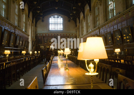 Oxford Oxfordshire prächtige Christus Kirche Aula Zentrum des College-Lebens wo akademische Gemeinschaft versammelt sich zum Essen Stockfoto