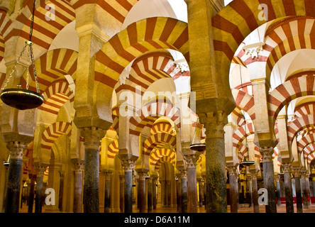 Mezquita Moschee Kathedrale UNESCO Welt Kulturerbe Website rot-weiß gestreift Bögen Cordoba Andalusien Andalusien Spanien Europa Stockfoto