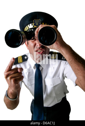 Schneiden Sie aus einem aggressiven Traffic Warden Studio Stockfoto