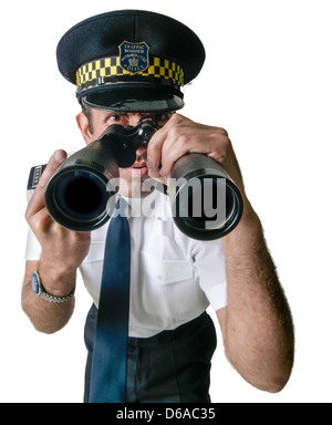 Schneiden Sie aus einem aggressiven Traffic Warden Studio Stockfoto