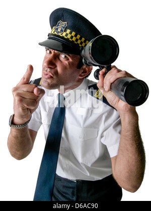 Schneiden Sie aus einem aggressiven Traffic Warden Studio Stockfoto