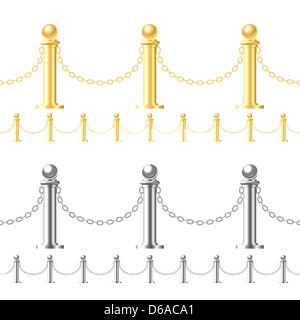 Nahtlose Zaun isoliert auf weiss Stockfoto