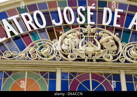 Brasilien, Fortaleza, Praca José de Alencar. Teatro José de Alencar, ca. 1910, historische Theater. Stockfoto