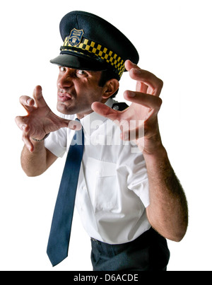 Schneiden Sie aus einem aggressiven Traffic Warden Studio Stockfoto