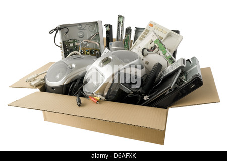 fehlerhafte Audio- und video-Elektronik Stockfoto