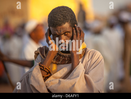 Sufi Whirling Derwische in Omdurman Scheich Hamad El Nil Grab, Khartum, Sudan Stockfoto