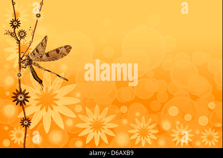 Eine abstrakte Sommer Hintergrund mit einer Libelle Stockfoto