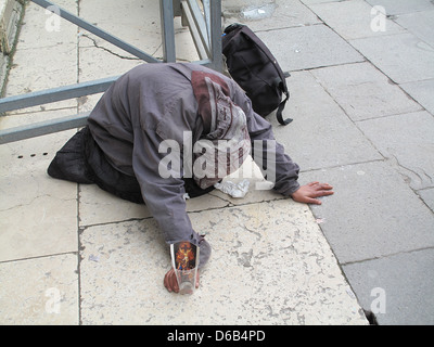 Straße Bettlerin in Venedig Italien Stockfoto