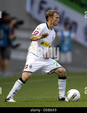 Fußball DFB-Pokal, 1. Runde Alemannia Aachen - Borussia Mönchengladbach bin Samstag (18.08.2012) Im Tivoli in Aachen. Der Mönchengladbacher Tony Jantschke.  Foto: Roland Weihrauch Dpa/lnw Stockfoto