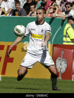 Fußball DFB-Pokal, 1. Runde Alemannia Aachen - Borussia Mönchengladbach bin Samstag (18.08.2012) Im Tivoli in Aachen. Der Mönchengladbacher Filip Daems.  Foto: Roland Weihrauch Dpa/lnw Stockfoto