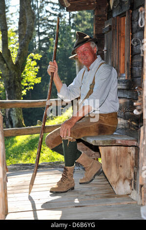 Hotelier des Hotel Stanglwirt, Balthasar Hauser, Weide lächelt der Hauser-Berg in der Nähe von Going in Tirol, Österreich, 20. August 2012. Foto: Ursula Düren Stockfoto