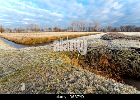 typische holländische Winterlandschaft Stockfoto