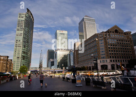 Übersicht über Canary Wharf in London, 28. August 2012. Foto: Daniel Karmann dpa Stockfoto