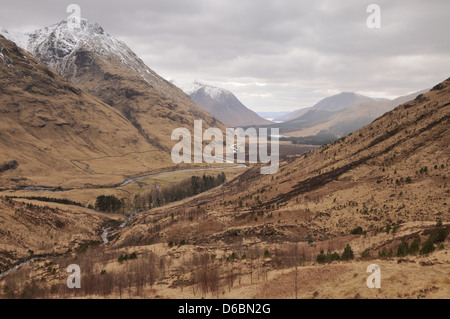 Blick über Glen Etive aus Lairig Gartain, Schottisches Hochland Stockfoto