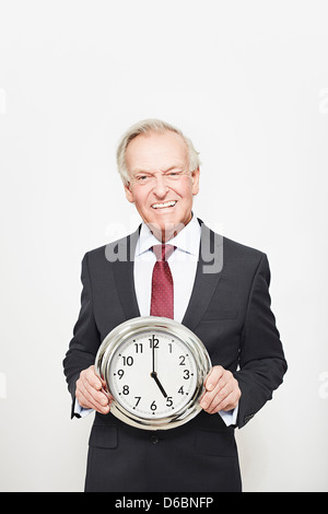 Geschäftsmann Betrieb Uhr Stockfoto