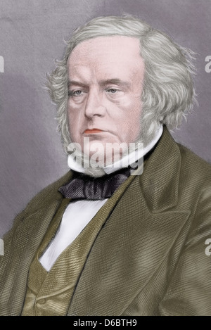 John Bright (1811-1889). Britischer Politiker, Mitglied der Liberalen Partei. Farbige Gravur. Stockfoto