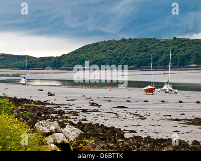 Segelboote am Kippford, Dumfries and Galloway, Schottland Stockfoto