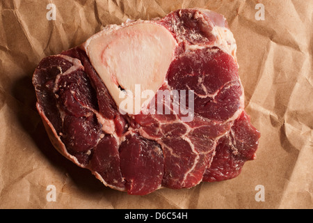 rohes Rindfleisch shin Stockfoto