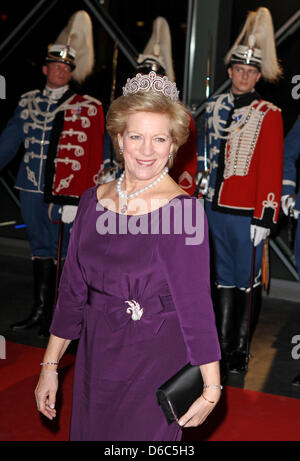 Königin Anne-Marie von Griechenland besucht die Gala-Vorstellung anlässlich des 40. Jubiläums der Königin Margrethe, in der Royal Concert Hall in Kopenhagen, Dänemark, 14. Januar 2012. Foto: Patrick van Katwijk / Niederlande, Stockfoto