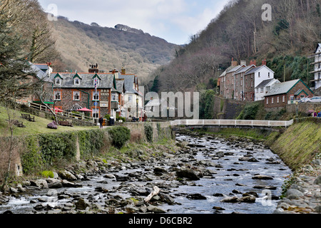 Lynmouth; East Lyn River; Devon; UK Stockfoto