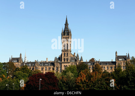 Süd Fassade der Universität von Glasgow Hauptgebäude in Glasgow, Scotland, UK Stockfoto