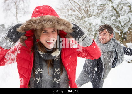 paar, Spaß, Glück, Winter Stockfoto