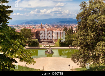 Boboli-Gärten und Palazzo Pitti Stockfoto