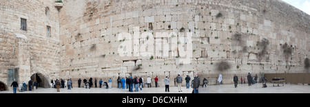 Panorama von der Klagemauer Jerusalem Israel, ca. 17. Februar 2013. Ein Ort, wo Juden zusammen, auf dem Tempelgelände zu beten Stockfoto