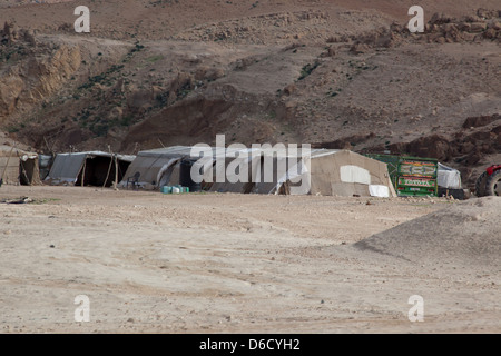 Beduinen-Zelt in Jordanien, einem trockenen Ort für ein nomadisches Volk zu leben Stockfoto