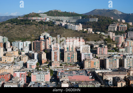 Genua, Italien, Blick auf das Wohngebiet zur Residenz Staglieno Forte di Quezzi Stockfoto