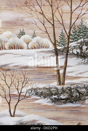 Winter-sibirische Landschaft Stockfoto