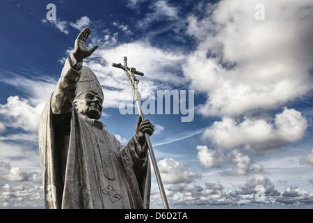 Bronze-Statue von Johannes Paul II. Stockfoto