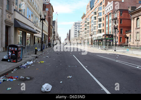 16. April 2013 - Boston, Massachusetts, ist Vereinigte Staaten - Bolyston Street frei am Tag nach der Boston-Marathon-Explosionen. Anthony Nesmith/CSM Stockfoto