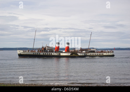 Paddeln Sie Dampfer Waverley am River Clyde, Schottland Stockfoto