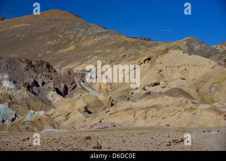 Bunte Felsen am Künstler-Palette. Death Valley Nationalpark, Kalifornien, USA. Stockfoto