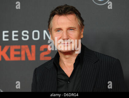 Irischer britisch-US-amerikanischer Schauspieler Liam Neeson kommt für die Premiere von seinem neuen film 96 Stunden - genommen 2 in der KulturBrauerei-Halle in Berlin, Deutschland, 11. September 2012. Der Film startet in den deutschen Kinos ab 11. Oktober 2012. Foto: Britta Pedersen Stockfoto