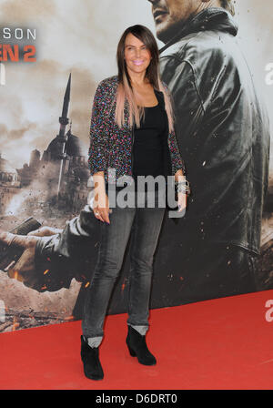 Die Ehefrau von Schauspieler Uwe Ochsenknecht, Natascha Ochsenknecht, kommt für die Premiere des Films 96 Stunden - genommen 2 in der KulturBrauerei-Halle in Berlin, Deutschland, 11. September 2012. Der Film startet in den deutschen Kinos ab 11. Oktober 2012. Foto: Britta Pedersen Stockfoto