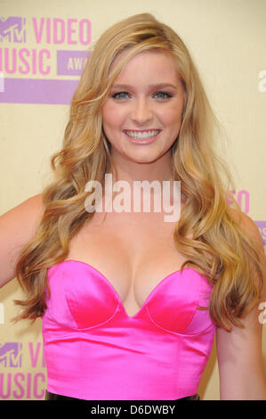 Schauspielerin Greer Grammer kommt bei den MTV Music Video Awards 2012 im Staples Center in Los Angeles, USA, am 6. September 2012. Foto: Hubert Boesl Stockfoto